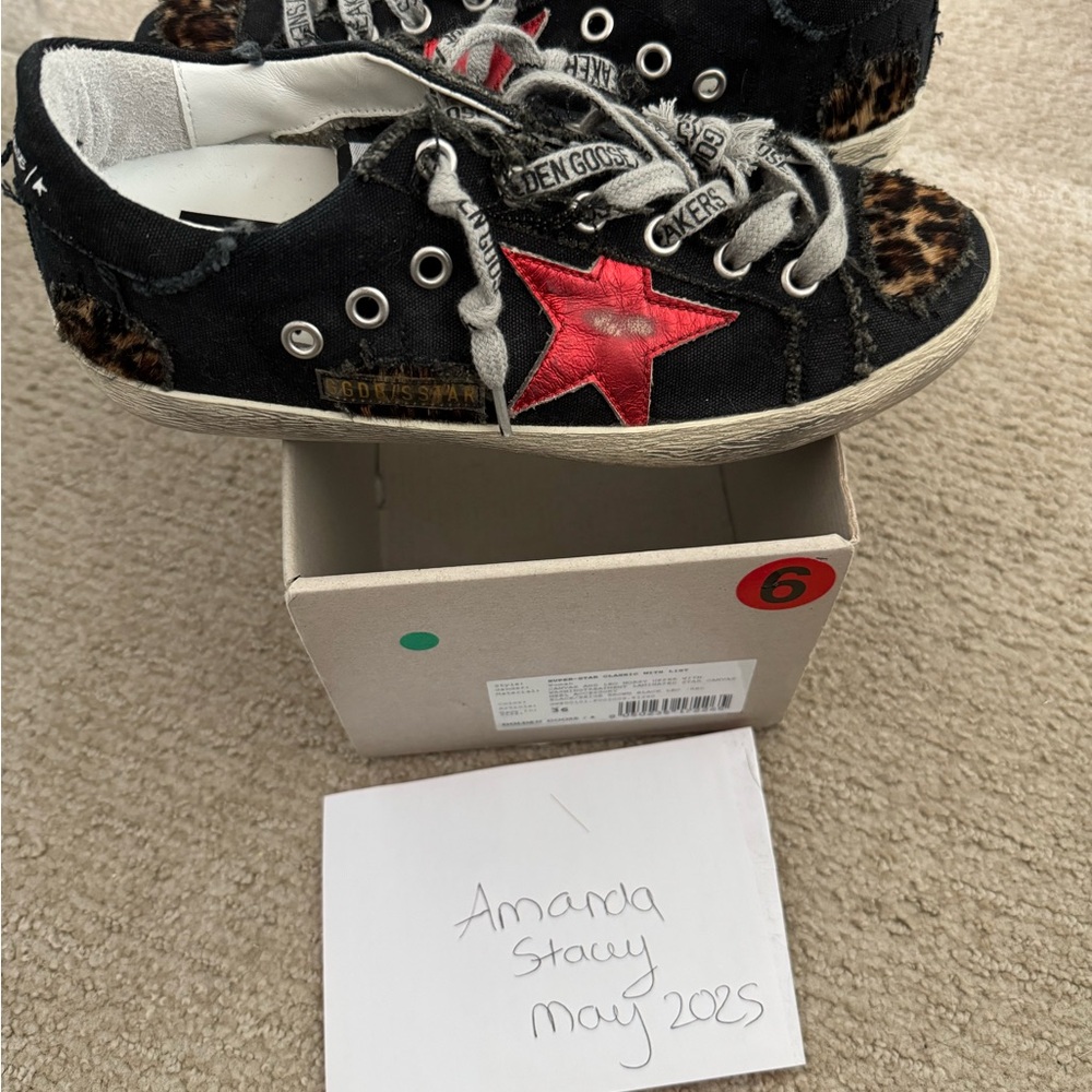 Golden Goose Black and Red Sneakers